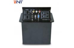 China Pop Up Flush Mounted Table Standard Power Socket Conference With RCA / VGA / HDMI supplier