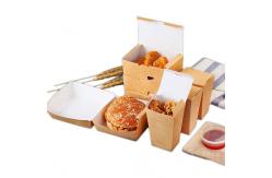 China Biodegradable kraft paper customized disposable burger box and fast food packaging box supplier