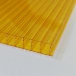 Yellow 10mm Four Layer Polycarbonate Hollow Sheet Ultimate Combination Of Insulation Impact Resistance And UV Protection for sale