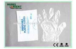 China High Density Disposable Short Clear Plastic Gloves With CE / ISO supplier