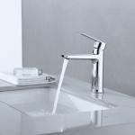 Zinc Modern Single Hole Single Handle Basin Mixer in Chrome Matte Black for sale