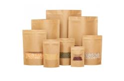 China 1oz 3.5×5.5inches Kraft Paper k Bag With Window Compostable supplier
