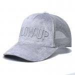 5 Panel 3D Embroidery Suede Mesh Trucker Caps Custom Suede Trucker Hat for sale
