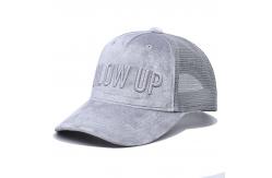 China 5 Panel 3D Embroidery Suede Mesh Trucker Caps Custom Suede Trucker Hat supplier
