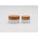 Frosted Clear Cream Cosmetic Jar Container 100g Empty With Bamboo Lid