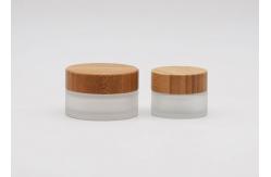 China Frosted Clear Cream Cosmetic Jar Container 100g Empty With Bamboo Lid supplier
