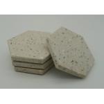 Hexagonal Terrazzo Coasters Set Diameter 11cm Backside With Rubber Pads for sale