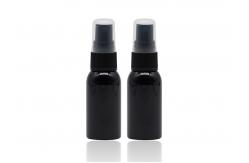 China 20mm Black Refillable Plastic Spray Bottles Empty PET Bottle With Black Mist Pump supplier