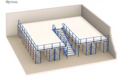 China Attic Style Loft Mezzanine Steel Structure With H- Shaped Steel Structures supplier
