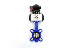China DN50 Water Wafer Butterfly Valves With NBR Sealing Material And Pneumatic Actuator supplier