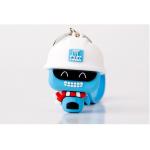 Custom Made Company Brand Mascot Soft Touch PVC Plastic Miniature Key Chain Souvenir For Promotion for sale