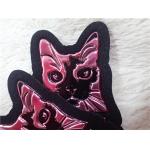 Durable Embossed Leather Patches Red TPU Logo / Leather Clothing Labels for sale