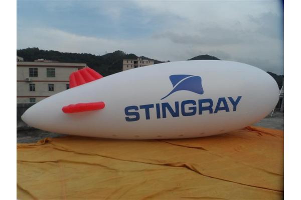 customized advertising flying helium white blimp with your logo