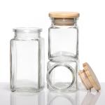 4Oz Spice Bottles Empty Glass Jar With Labels Seasoning Organizer Jars With Bamboo Lid for sale