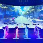 Indoor Outdoor Playground Facilities Dynamic Racing Interactive Projection Bike Game for sale
