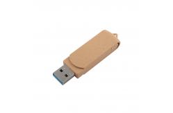 China Customized Vibrant Beige USB With Laser Engraved Logo Recyclables Materials supplier