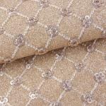 Sequin Bright Flower Glitter PU Leather Eco friendly 100% Polyurethane Leather for sale