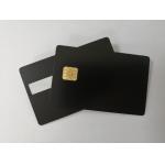 SLE4428 Big Contact Chip Matte Black Metal Business Cards With 9mm Magnetic Stripe for sale