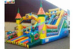 China Cute Spongebob Commercial Inflatable Slide , Inflatable Bouncer Castle Slide For Children supplier