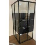 5/6mm Black Block Glass Square Shower Enclosures with Alum Black Frame for sale