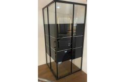 China 5/6mm Black Block Glass Square Shower Enclosures with Alum Black Frame supplier