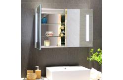 China Mirrored Cabinets Customized Aluminum LED Illuminated Bathroom Vanity Mirror Cabinet supplier