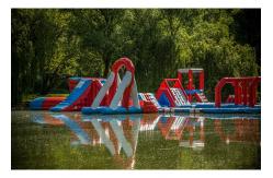 China Lake Big Floating Aqua Park / Inflatable Obstacle Course For Business supplier
