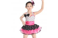 China Polka Dots Kids Dance Clothes Multicolor Ballet Spandex Dance Dress supplier