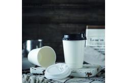China Custom Printing White Double Wall Disposable Cups For Hot Drinks Eco - Friendly supplier