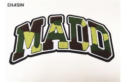 China Camouflage Style Words Chenille Patches Chenille Patches For Varsity Jackets supplier