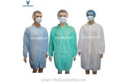 China 45GSM Nonwoven Polypropylene Disposable Lab Coat Ethylene Oxide Sterilization Free supplier