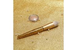 China OEM Short Round Domed Liquid Foundation Makeup Brush With Longer Glitter Handle supplier