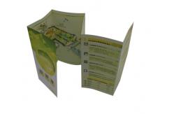 China custom design three folded commercial leaflet printing Glossy Art Paper supplier