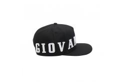 China High Durability Black Flat Visor Snapback Hat With Embroidered Logo supplier