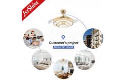 China 220V Crystal Retractable Ceiling Fan Light Dimmable Fandelier 6 Speed supplier