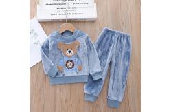 China 18kg Winter Toddler Unisex Children Thermal Bear Flannel Pajamas Set OEM supplier