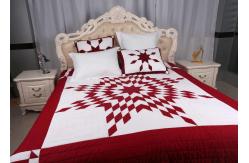 China Unique Lone Star Geometric Bedspreads And Coverlets Red / White For Home supplier