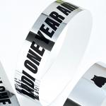 Fashionable Silver Holographic Disposable Soft Paper Bracelet Glitter Style Event Entrance Ticket with Logo Printed for sale