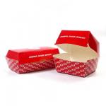 Customized Disposable Fast Food Burger Box with Recyclable Material and Food Grade White Cardboard Packaging for sale