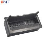 Factory Wholesale Brushed Aluminum Multimedia Office Hidden Desktop Power Socket Box for sale