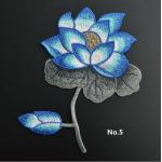 Large Embroidered Flower Patches , Sew On Embroidered Appliques On Lace Fabric