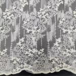 Embroidery 130cm White Bridal Lace Fabric Soft Tulle Mesh Fabric Water Soluble for sale