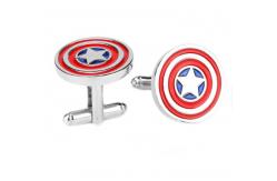 China Round Metal Cuff Links with Epoxy Screen printing Enamel and customer Logo design supplier