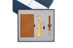 China Classical Sandalwood Business Stationery Set Bookmark Notebook Craft Pen U Disk supplier