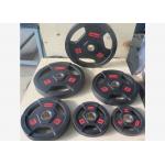 Black PU Rubber Barbell Weight Plates / Weight Lifting Plates 2.5 - 25kgs for sale