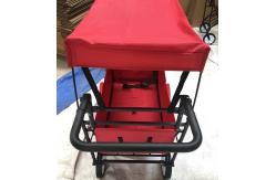 China Red Collapsible Wagon Cart Collapsible Carts With Wheels Cover Push Handle supplier