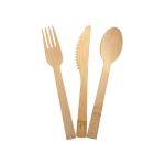 6.7 Heavy Duty Biodegradable Cutlery Set Bamboo Compostable for sale