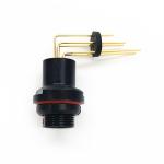 Black PCB Fischer Cable Connector Solder Style For Heavy Duty Use