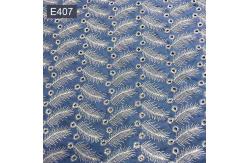 China Blue Embroidery Pattern Knit Jean Denim Fabric 54.5 Stretch Denim Material supplier