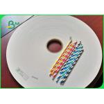 Biodegradable 60GSM Blue And Black Striped Straw Food Grade Paper Roll For Birthday Wedding for sale